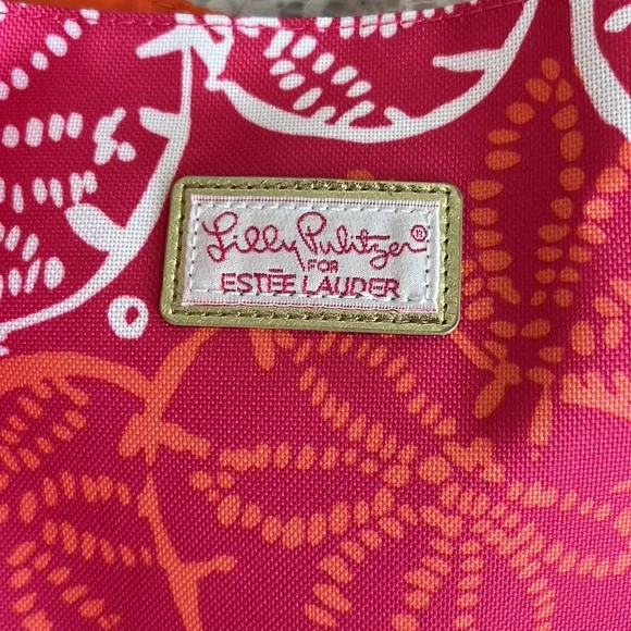 Estee lauder LILLY PULLITZER pink snd orange handbag - Picture 7 of 7